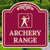 Archery Range with Graphic Decor Sign, (SI-74262) Burgundy Dark, 24x24 Inches, ACM, Fade Resistant, Made in USA view 3