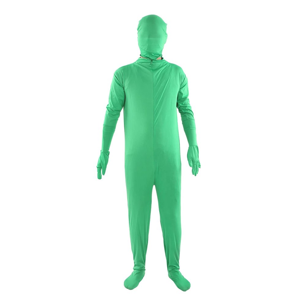 Green Men Spandex Stretch Adult Costume Chromakey Disappearing Zentai Unisex Body Suit for Photo Video Photography Effect, Spandex Stretch (160cm)