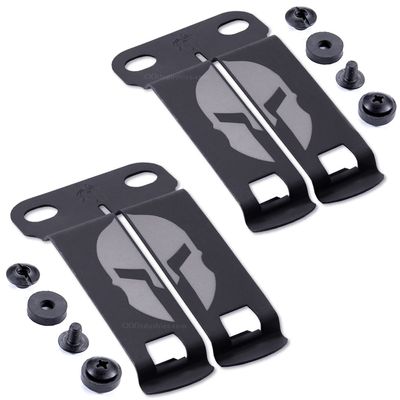 [2 Pack] Monoblock Gear Belt Clips - (w/Spartan Helmet Engraving) - (w/Hardware) - (1.50in Belts) - Inside-The-Waistband/IWB Holster Mounting Attachment