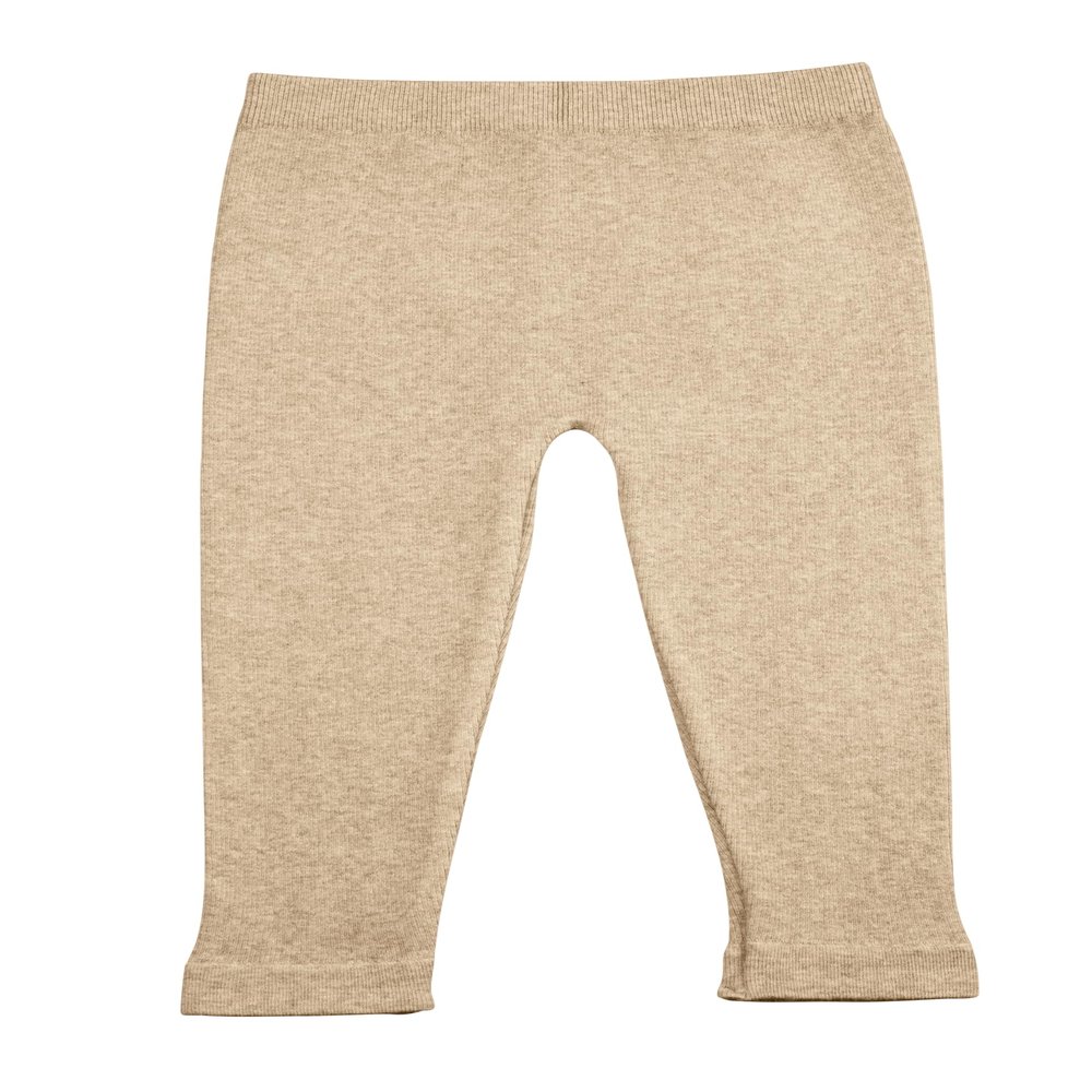 Silky Toes Baby Leggings, Toddler Seamless Soft Cotton Knit Pants for Girls and Boys (Oatmeal 12-18)