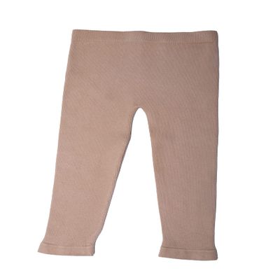 Silky Toes Baby Leggings, Toddler Seamless Soft Cotton Knit Pants for Girls and Boys (Lt Beige 2-4)