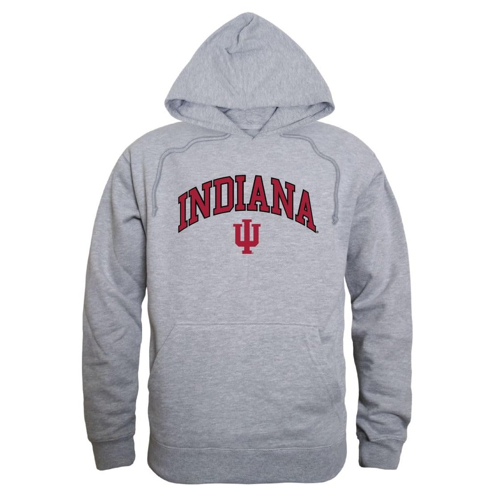 W Republic Indiana University Hoosiers Campus Fleece Hoodie Sweatshirts Heather Grey Large