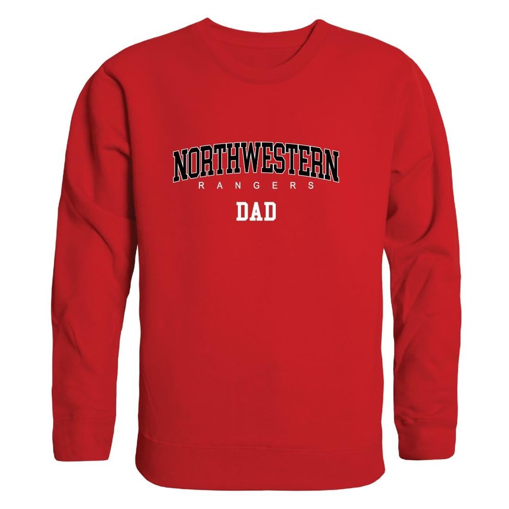 Northwestern Oklahoma State University Rangers Dad Fleece Crewneck Pullover Sweatshirt Red Large