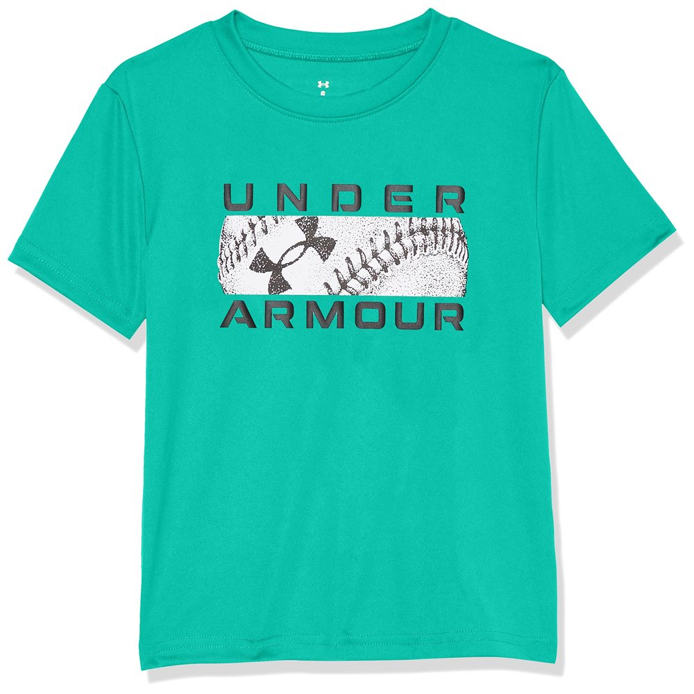 Under Armour Boys' Short Sleeve Baseball Graphic T-Shirt, Lightweight & Breathable, Relaxed Fit, Birdie Green Hardball, 4