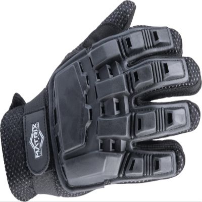 Evike Airsoft - Matrix Full Finger Rubber-Shell Tactical Gloves (Color: Black/X-Large)
