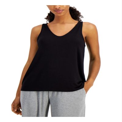 Ideology Womens Black Stretch Sleeveless V Neck Active Wear Tank Top XS