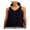 Ideology Womens Black Stretch Sleeveless V Neck Active Wear Tank Top XS view 3