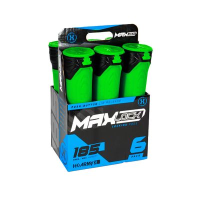 HK Army Paintball Pods - MaxLock 185 Round Locklid 6-Pack (Cobalt)