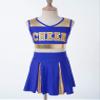 JEATHA Teen Girls Cheerleading Outfits Cheer Leader Uniform Sleeveless Letter Print Crop Tops with Skirt Set Blue 10 Years view 2