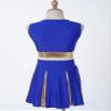 JEATHA Teen Girls Cheerleading Outfits Cheer Leader Uniform Sleeveless Letter Print Crop Tops with Skirt Set Blue 10 Years view 3
