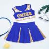 JEATHA Teen Girls Cheerleading Outfits Cheer Leader Uniform Sleeveless Letter Print Crop Tops with Skirt Set Blue 10 Years view 4