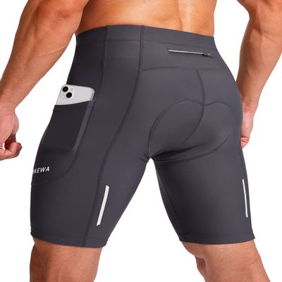Bike Shorts for Men 3D Padded Bicycle Cycling Underwear Road Biking Biker Mountain Riding Cycle UPF 50+ Shorts Zipper Pockets?Dark Grey 3X-Large