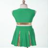 JEATHA Teen Girls Cheerleading Outfits Cheer Leader Uniform Sleeveless Letter Print Crop Tops with Skirt Set Green 16 Years view 3