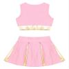 JEATHA Teen Girls Cheerleading Outfits Cheer Leader Uniform Sleeveless Letter Print Crop Tops with Skirt Set Light Pink 6 Years view 4