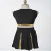 JEATHA Teen Girls Cheerleading Outfits Cheer Leader Uniform Sleeveless Letter Print Crop Tops with Skirt Set Black 6 Years view 3