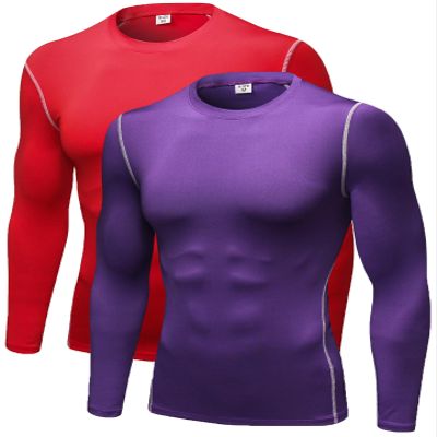 Men's Compression Long Sleeve Shirts, Cool Dry Sport Workout Underwear Shirt Athletic Baselayer Running Gym Tops 2 Pack