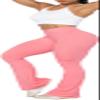 Sunzel Flare Leggings, Crossover Yoga Pants for Women with Tummy Control, High-Waisted and Wide Leg view 4