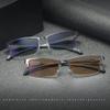 FREAZE Photochromic Eyeglasses Men Half Frame Reading Glasses Business Eyewear Light Weight Eye Care Readers Gray/tan Lenses (Color : Brown, Size : +2.5) view 2