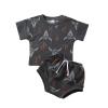BOIBOKOKO Western Baby Boy Clothes Short Sleeve Cowboy T Shirt Top Cow Print Elastic Waist Shorts 2PCS Baby Summer Outfits (Grey, 0-6 Months) view 1
