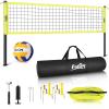Fostoy Volleyball Net Outdoor, Professional Portable Volleyball Net Set with Adjustable Height Poles, Anti-Sag System, Soft Volleyball, Pump, Boundary Line and Carrying Bag for Backyard, Beach, Lawn view 1