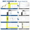 Fostoy Volleyball Net Outdoor, Professional Portable Volleyball Net Set with Adjustable Height Poles, Anti-Sag System, Soft Volleyball, Pump, Boundary Line and Carrying Bag for Backyard, Beach, Lawn view 3