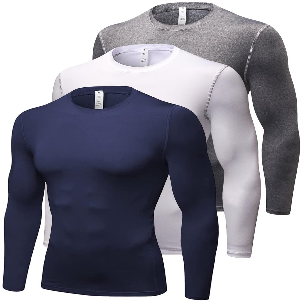 Compression Shirt Men Long Sleeve Thermal Workout Shirts Athletic Basketball Base Layer Undershirts Sports Top