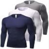 Compression Shirt Men Long Sleeve Thermal Workout Shirts Athletic Basketball Base Layer Undershirts Sports Top view 1