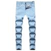 DGHM-JLMY Men's Casual Ripped Slim Jeans Stretchy Ripped Skinny Jeans Taped Jeans Stretch Destroyed Denim Pants (Light Blue,28) view 1