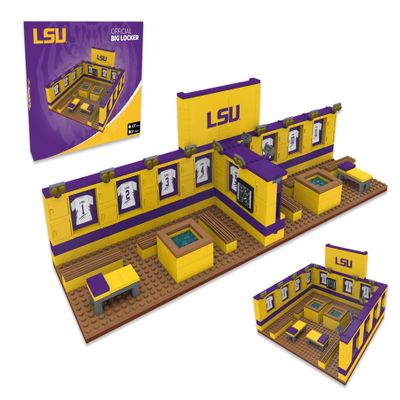 Pro-Lion LSU Tigers Big Locker Room Building Kits - 437 Pieces & Printed Decal Graphics | 3D Bricks Puzzle | Fighting Tigers Football Gifts for Boys, Men & Kids Aged 5+ | Games for Creative Fans