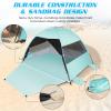 Large Easy Setup Beach Tent,Anti-UV Beach Shade Beach Canopy Tent Sun Shade with Extended Floor & 3 Mesh Roll Up Windows Fits 3-4 Person,Portable Shade Tent for Outdoor Camping Fishing (Mint Green) view 3