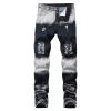 DGHM-JLMY Men's Stretch Zipper Decorative Jeans Distressed Biker Stretched Moto Denim Pants Stretch Ripped Skinny Jeans (Blue,28) view 1