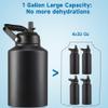 EALGRO Half Gallon Insulated Water Bottle Jug with Straw, 64 oz Large Stainless Steel Sports Metal Water Flask with Handle, Thermal Water Cup Mug with 2 Lids, Army Green view 4