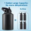 EALGRO Gallon Insulated Water Bottle Jug with Straw, 128 oz Large Stainless Steel Sports Metal Water Canteen With Handle, Thermal Water Cup Mug with 2 Lids, Army Green view 4