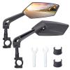 Bike Handlebar Rearview Mirror 2 Pack - Rotatable and Adjustable Wide Angle HD Safe Glass Rear View Shockproof Side Flat Mirror Universal For Bike Bicycle E-bike (BM047) view 1
