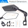 Bike Handlebar Rearview Mirror 2 Pack - Rotatable and Adjustable Wide Angle HD Safe Glass Rear View Shockproof Side Flat Mirror Universal For Bike Bicycle E-bike (BM047) view 2