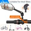 Bike Handlebar Rearview Mirror 2 Pack - Rotatable and Adjustable Wide Angle HD Safe Glass Rear View Shockproof Side Flat Mirror Universal For Bike Bicycle E-bike (BM047) view 3