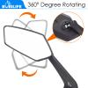 Bike Handlebar Rearview Mirror 2 Pack - Rotatable and Adjustable Wide Angle HD Safe Glass Rear View Shockproof Side Flat Mirror Universal For Bike Bicycle E-bike (BM047) view 4