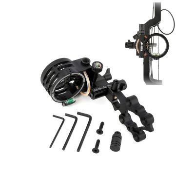 5 Pin Bow Sight, Adjustable Fiber Archery Sight, Support 4 Directions Fine Tuning Scale Clear for Right and Left Handed Mountable Lenses Peep Sight
