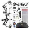 ZSHJGJR Compound Bow Kit, Hunting and Target, Limb Made in USA,BCY String; Draw Weight 19-70 lbs, Draw Length 19-30",up to IBO 320FPS Speed, Package with Archery Hunting Accessories (matt Black) view 1
