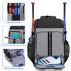 GOBUROS Baseball Backpack Holds Up to 4 Bats, Softball Bat Bag with Separate Shoe Space and Multiple Pockets for Essentials view 3
