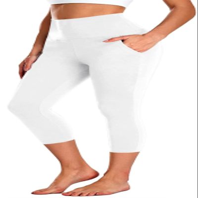 Aoliks High Waisted Capri Yoga Pants for Women with Pockets, Tummy Control Workout Leggings, Thick & Comfortable Running Capris for Gym, Travel, and Everyday Wear