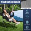 Giantex Outdoor Hammock Camping Chair - Rocking Chair with Removable Footrest, Adjustable Backrest, Pillow, Cup Holder, Storage Bag, Portable Fishing Chair for Poolside Patio Folding Chair (1, Black) view 4