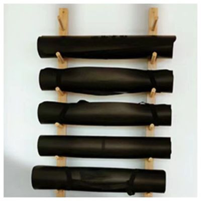 LXLZYXSF Foam Roller Storage Organizer Yoga Mat Rack, Wood Shelf - 6/9 Layers, Wall Mount Exercise Mats Holder, Gym Studio Office Home (Size : 6 Tiers 105cm/41.3")