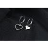 925 Sterling Silver Hoop Earrings for Women | Small Zircon Inlay Hoops Stud Earring Fashion Jewelry Gift (heart-asym) view 2