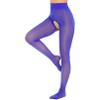 Vxuxlje Women's Oily Cutout Sheer Mesh Tights High Waist Control Top Footed Pantyhose Stockings Blue One Size view 3