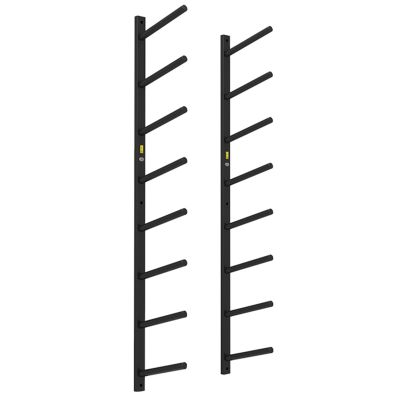 LXLZYXSF Black Metal Foam Roller Holder 2 4 6 8 Tiers Yoga Mat Rack Wall-Mount Organizer, Commercial/Home Workout Mats Shelf, Gym Office Studio (Size : 140cm/55in)