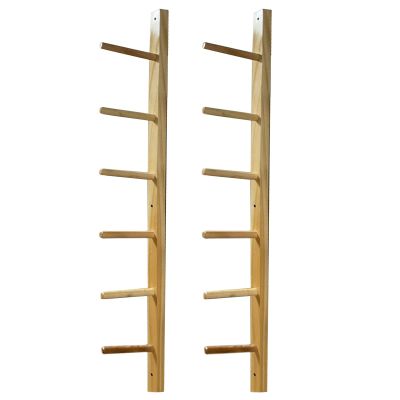 LXLZYXSF Solid Wood Yoga Mats Rack Foam Roller Organizer Wall-Mount, Workout Mats Storage Holder for Gym Office, Commercial or Home Use (Size : 6 Layers 105cm/41.3in)