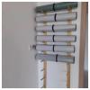 LXLZYXSF 6 9 Layers Wood Wall-Mount Shelf for Foam Rollers/Yoga Mats/Workout Mats, Commercial/Home Exercise Mats Rack Holder Organizer (Size : 9 Tiers 156cm/61.4inch) view 1