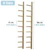 LXLZYXSF 6 9 Layers Wood Wall-Mount Shelf for Foam Rollers/Yoga Mats/Workout Mats, Commercial/Home Exercise Mats Rack Holder Organizer (Size : 9 Tiers 156cm/61.4inch) view 2