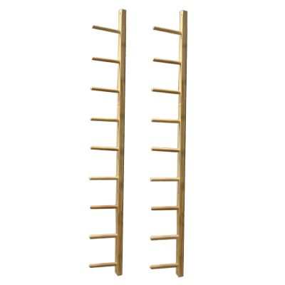 LXLZYXSF Solid Wood Yoga Mats Rack Foam Roller Organizer Wall-Mount, Workout Mats Storage Holder for Gym Office, Commercial or Home Use (Size : 9 Layers 156cm/61.4in)